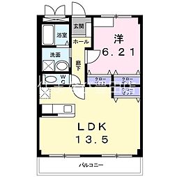 カーサ・エレガンテ 1LDKの間取図画像