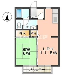 サンビレッジ上郷A棟 1LDKの間取図画像