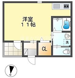 Chesky ワンルームの間取図画像