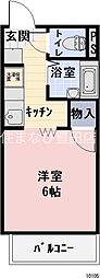 サープラスワン錦 1Kの間取図画像