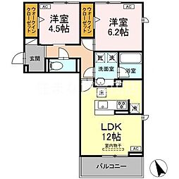 メゾンローズ 2LDKの間取図画像
