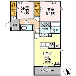 メゾンローズ 2LDKの間取図画像