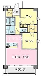 CourtReage3 2LDKの間取図画像