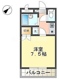 エトワール栄 1Kの間取図画像