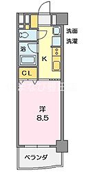 けやき通り 1Kの間取図画像