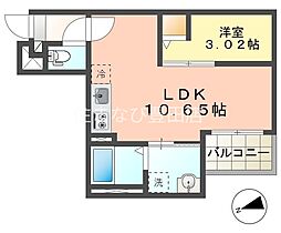 Jack kamigoI 1LDKの間取図画像