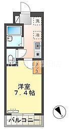 オーシャン三河豊田駅前 1Kの間取図画像