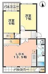 シティライフ 2LDKの間取図画像