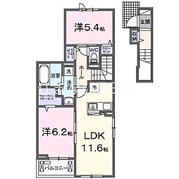 リヴェールB 2LDKの間取図画像