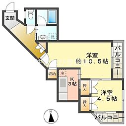 グランドール挙母 2Kの間取図画像