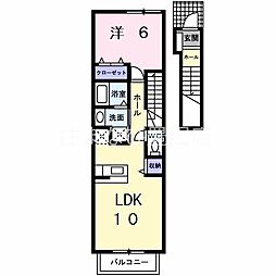 ヴィオラA 1LDKの間取図画像