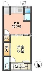 ラ・エスペランサA棟 1DKの間取図画像