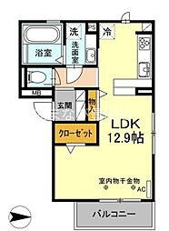 D-room錦 ワンルームの間取図画像