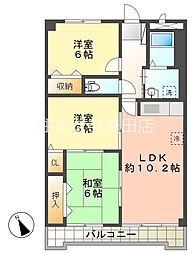 ベルドミール平戸橋2番館 3LDKの間取図画像