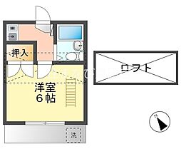 アイシティ大林 1Kの間取図画像