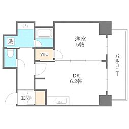 Osaka Metro長堀鶴見緑地線 ドーム前千代崎駅 徒歩9分の賃貸マンション 6階1DKの間取り