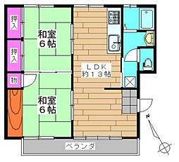 マンション光洋 2LDKの間取図画像