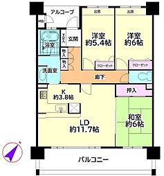 アトレ中川駅前 3LDKの間取図画像