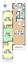 サンパーク岩倉 3LDKの間取図画像