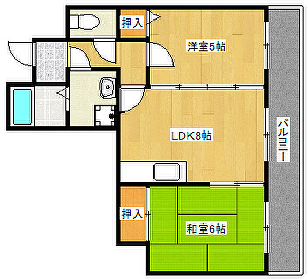 兵庫県神戸市灘区鹿ノ下通3丁目(賃貸マンション2LDK・5階・45.00㎡)の写真 その2