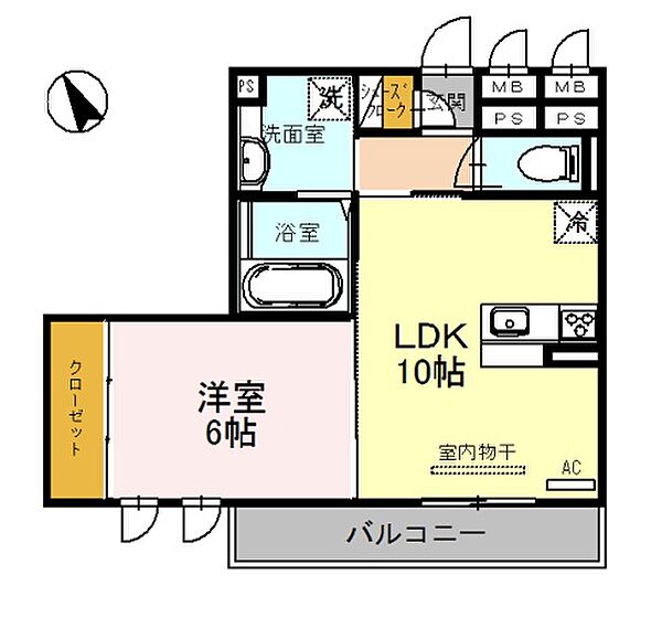 兵庫県姫路市西庄(賃貸アパート1LDK・2階・42.86㎡)の写真 その2