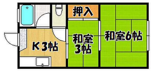 兵庫県神戸市西区王塚台5丁目(賃貸アパート2K・2階・27.00㎡)の写真 その3
