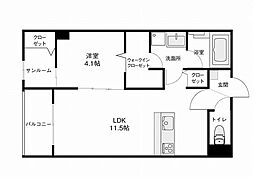 エスペランサ 2階1LDKの間取り