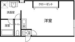 エスポアール8 ワンルームの間取図画像
