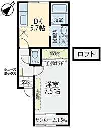 スターブルー 1DKの間取図画像