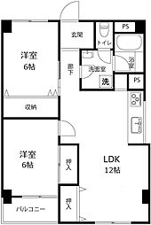 パークハウス泉野 2LDKの間取図画像
