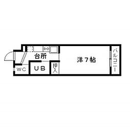 ガーデンハイム有松 1Kの間取図画像