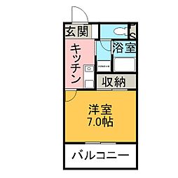 ウイングカナザワ1 1Kの間取図画像