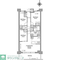 コンフォリア・リヴ八坂富士見 2階3LDKの間取り