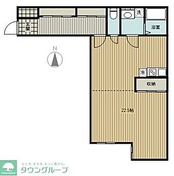 バウムハウス本宿（ほんしゅく） 3階ワンルームの間取り