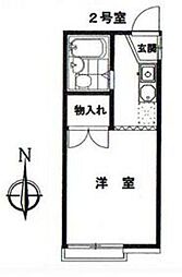 コーポ桜 1階1Kの間取り