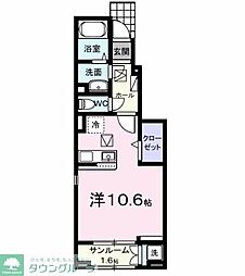 パフュームI 1階ワンルームの間取り