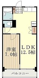 クラウディ2 1階1LDKの間取り