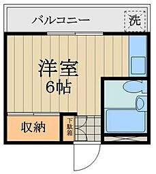 クリーンライトマンション 3階ワンルームの間取り