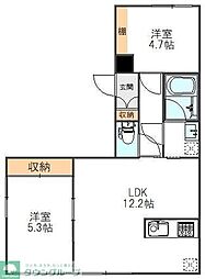コフレ吉祥寺本町 4階2LDKの間取り