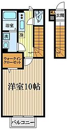 クレールＣ棟 2階1Kの間取り