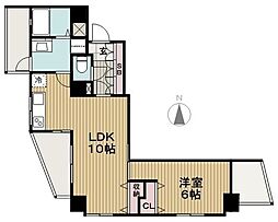 JR中央線 三鷹駅 徒歩3分の賃貸マンション 5階1LDKの間取り