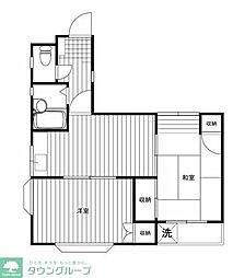 日美ハイム 1階2DKの間取り