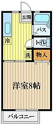 ブランシェIII 1階1Kの間取り