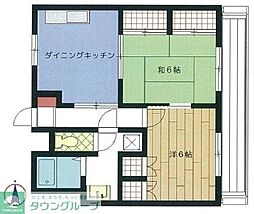 サンヴェール小平 2階2DKの間取り