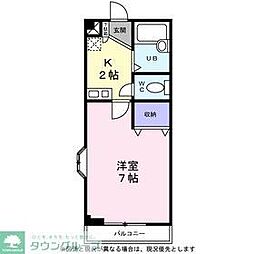 リエス武蔵野 1階1Kの間取り