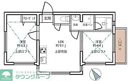 レーチェブディーノ 2DKの間取図画像