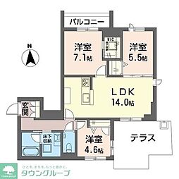 クオリスタ 3LDKの間取図画像