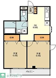 丸泰桜町ビル 2DKの間取図画像