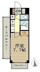 ベルクレール三鷹 1Kの間取図画像