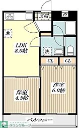 ユーレジデンス武蔵小金井 1LDKの間取図画像